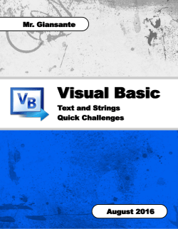 Text and Strings - Quick Challenges