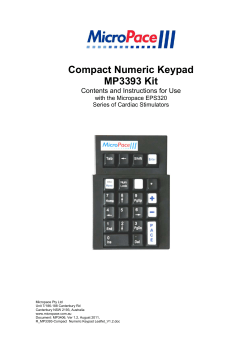 Compact Numeric Keypad MP3393 Kit