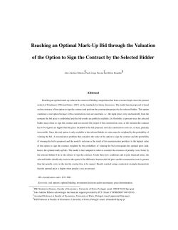 Reaching an Optimal Mark-Up Bid through the Valuation of the