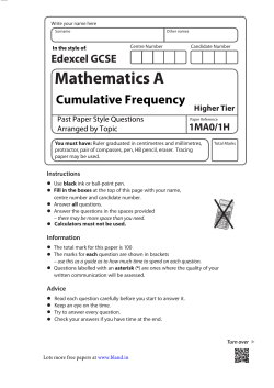 Cumulative Frequency