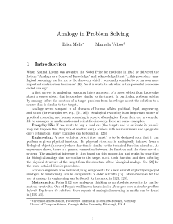Analogy in Problem Solving - CMU School of Computer Science