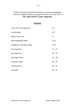 Teacher Pack - Lake District Coast Aquarium