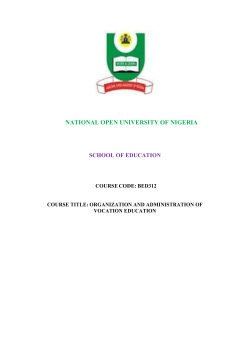 BED312 - National Open University of Nigeria