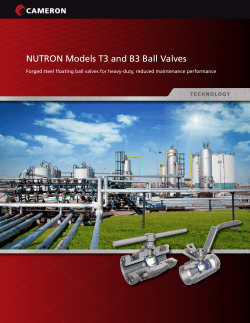NUTRON Models T3 and B3 Ball Valves
