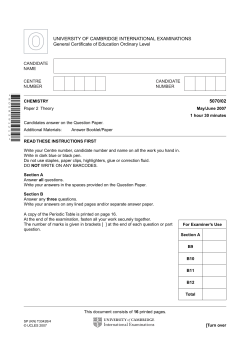 UNIVERSITY OF CAMBRIDGE INTERNATIONAL EXAMINATIONS