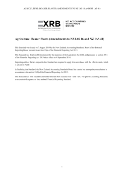 Agriculture: Bearer Plants (Amendments to NZ IAS 16 and NZ IAS 41)