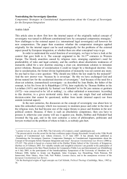 1 - Neutralizing the Sovereignty Question Compromise