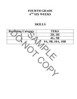 FOURTH GRADE 4TH SIX WEEKS SKILLS Reporting Category