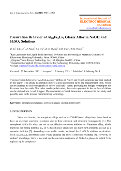 Passivation Behavior of Al 88 Fe 6 La 6 Glassy Alloy in NaOH and H 2
