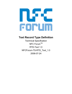 NFC Text Record Type Definition Technical Specification
