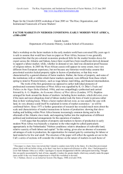 Paper for the Utrecht GEHN workshop of June 2005 on `The Rise