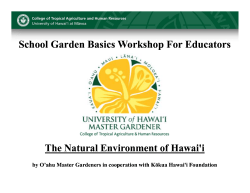 The Natural Environment of Hawai`i