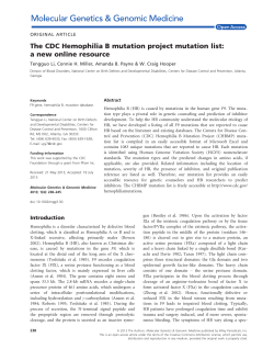 The CDC Hemophilia B mutation project mutation list