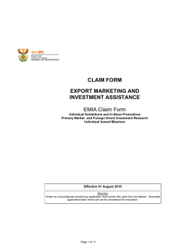 CLAIM FORM EXPORT MARKETING AND INVESTMENT