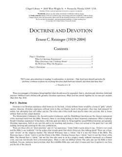 Doctrine and Devotion