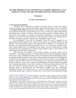 ON THE PROSPECTS OF CONTINENTAL EUROPE ADOPTING A