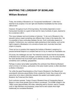 Mapping the Lordship - Forest of Bowland AONB