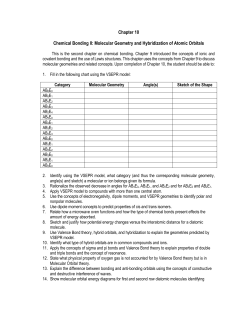 Chapter 10 Chemical Bonding II: Molecular Geometry and