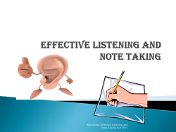 Effective Listening and Note Taking