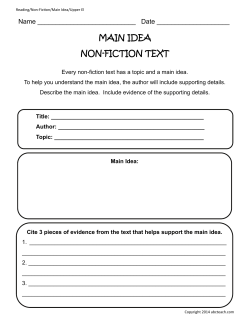 MAIN IDEA NON-FICTION TEXT