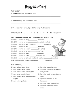 PART 1: 2017 1. The best thing that happened in 2017: 2. The worst