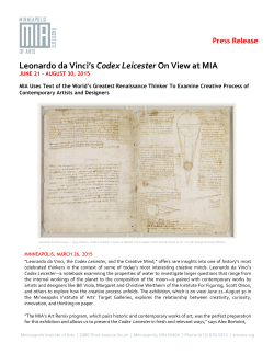 Leonardo da Vinci`s Codex Leicester On View at MIA
