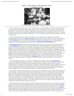 An introduction to the John Scopes (Monkey) Trial