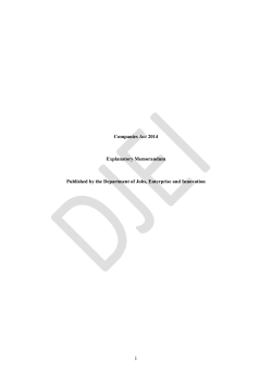 Explanatory Memorandum to Companies Act 2014