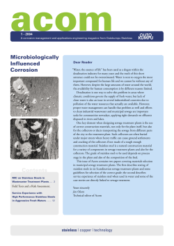 MIC on stainless steels in wastewater treatment plants