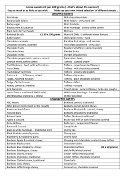 Loose sweets &pound;1 per 100 grams - League of Friends of Salisbury