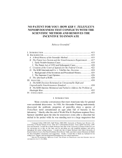 no patent for you!: how ksr v. teleflex`s