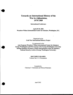 Towards an International History ofthe War in Afghanistan, 1979-1989