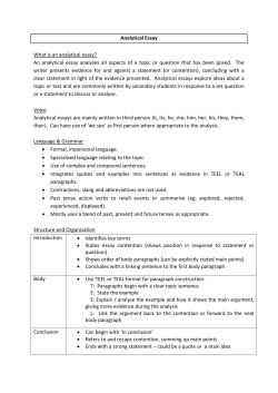 Analytical Essay What is an analytical essay?