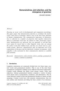 Demonstratives, joint attention, and the emergence of grammar