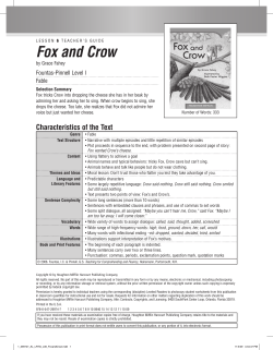 6 Fox and Crow - Houghton Mifflin Harcourt