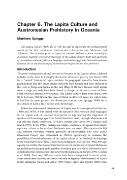 The Lapita Culture and Austronesian Prehistory in