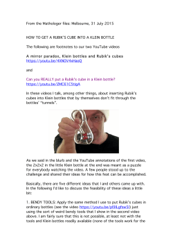 Rubik`s cube in Klein bottle notes