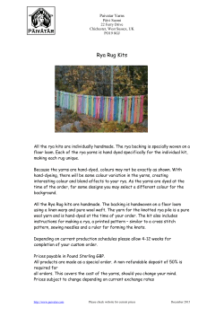 Rya Rug Kits - Paivatar Yarns and Design