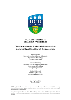 Discrimination in the Irish labour market: nationality, ethnicity and