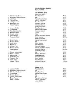SOUTH PACIFIC GAMES Suva,Fiji 1963 100 METRES (31/8) HEAT