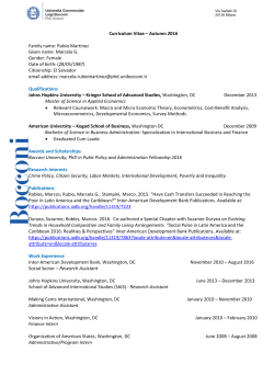 Curriculum Vitae &ndash; Autumn 2016 Family name: Rubio Martinez