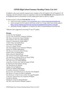 GPISD High School Summer Reading Choice List 2015