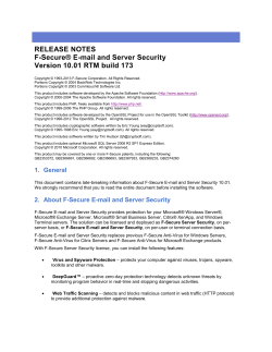 E-mail and Server Security 10.01 Release Notes