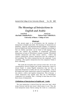 The Meanings of Interjections in English and Arabic
