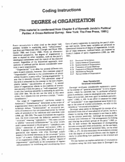 DEGREE of ORGANIZATION