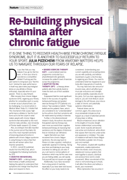 Re-building physical stamina after chronic fatigue