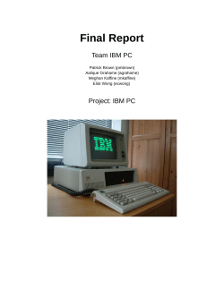 F14 IBM PC - 18-545: Advanced Digital Design