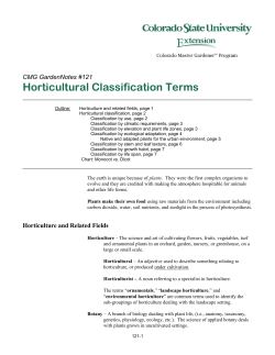 Horticultural Classification Terms