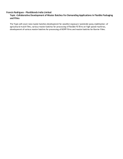 Francis Rodrigues - Plastiblends India Limited Topic