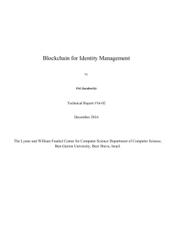 Blockchain for Identity Management